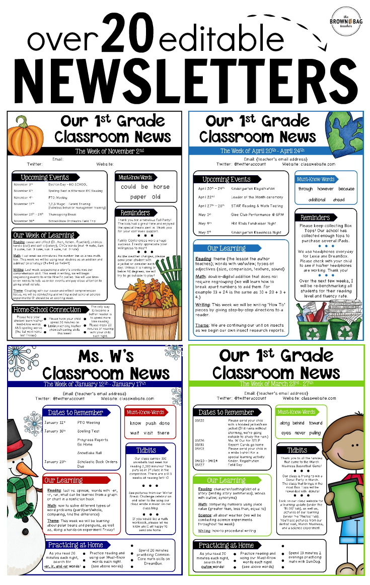 school-newsletter-template – teachers Resources For Free School Newsletter Templates