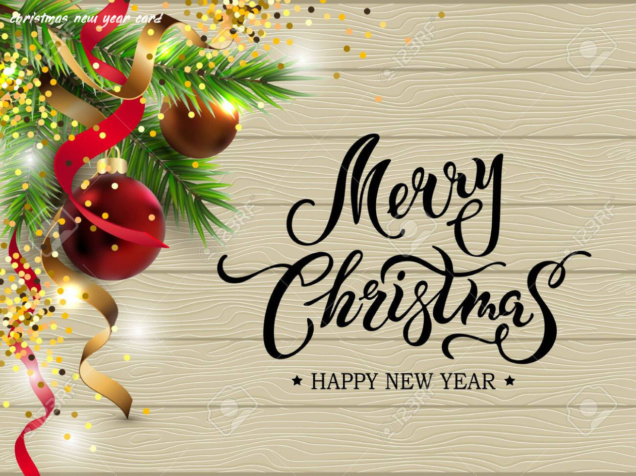 merry christmas & happy new year greeting card