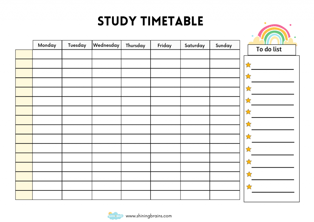 Daily Time Table of Study teachers Resources