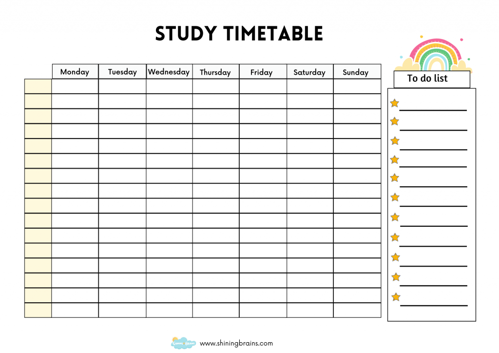 Daily Time Table Of Study Teachers Resources