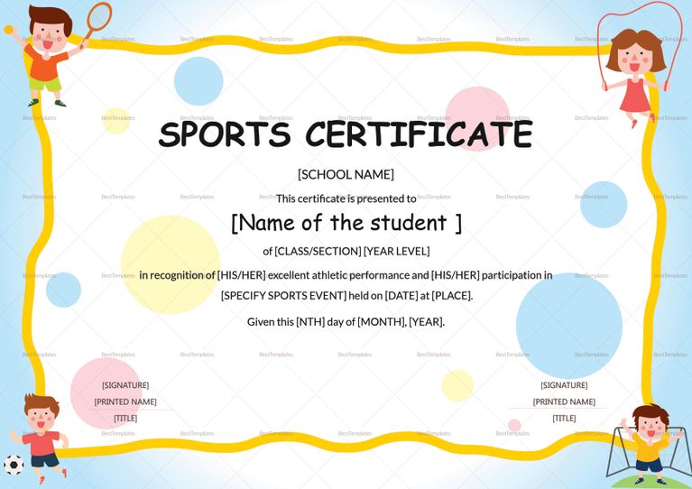 teacher pdf-sports certificate template