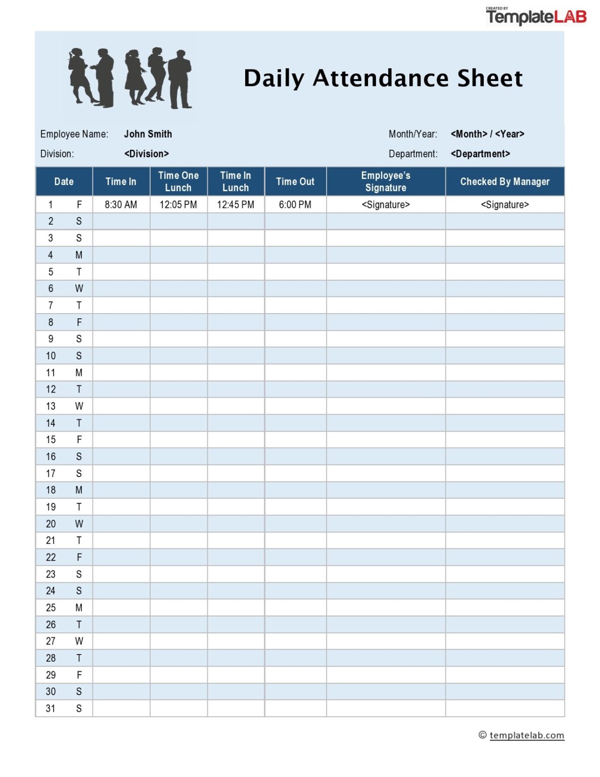 pdf Printable Monthly School Attendance Sheet teachers Resources
