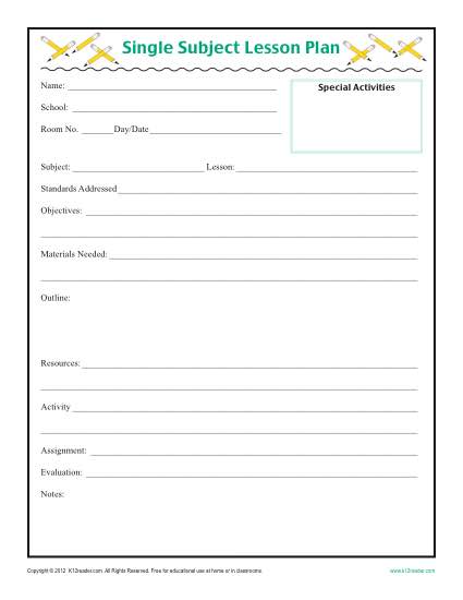 elementary-daily-single-subject-template-sheet-doc