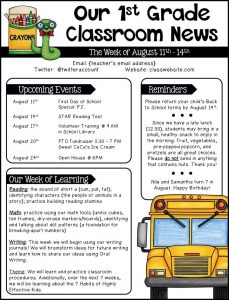 1st-grade-free-school-newsletter-template – teachers Resources