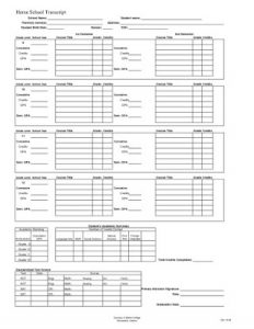 Printable Free School Transcript Templates | teachers Resources