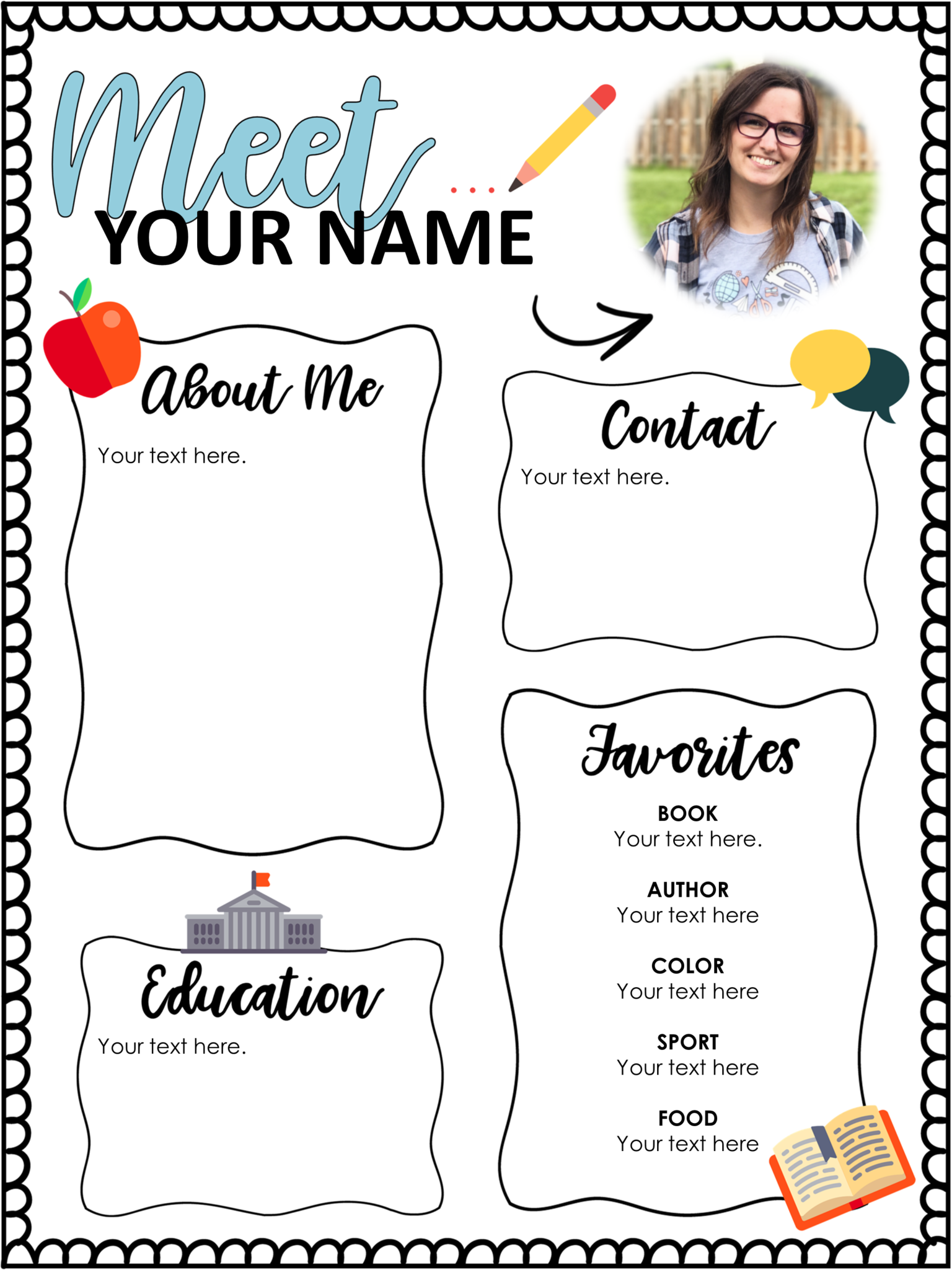 Printable Meet The Teacher Template teachers Resources