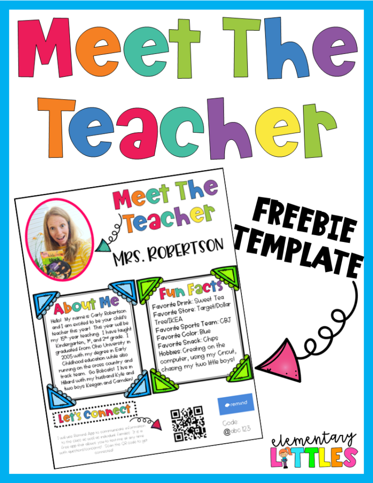 Printable Meet The Teacher Template teachers Resources