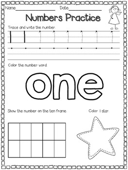 teacher numbers practice student worksheet print out