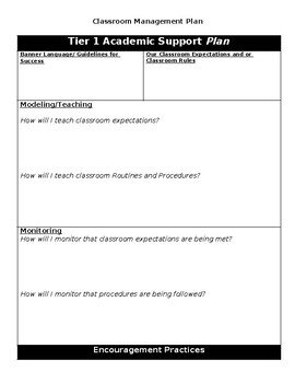 Classroom Management Template sample pdf